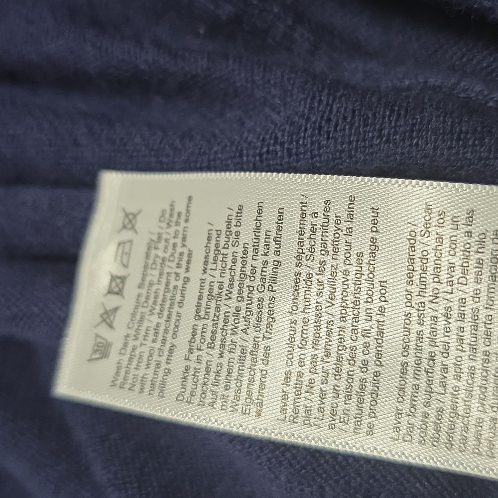 Elegant Navy Blue Crew Neck Sweater - Picture 8 of 11
